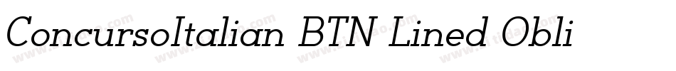 ConcursoItalian BTN Lined Oblique字体转换